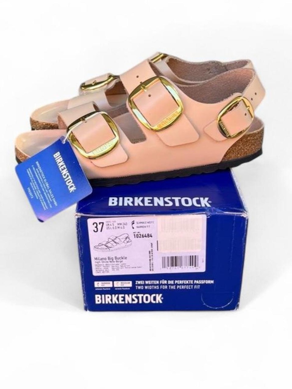 Birkenstock Milano High Shine New Beige Sandals EU 37 US Women's 6 Narrow